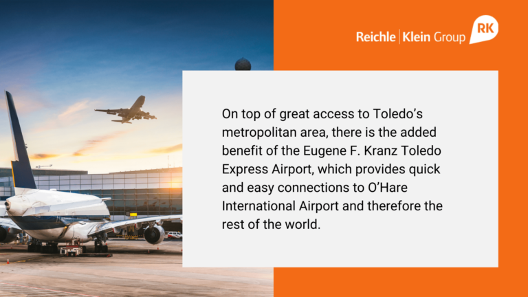Great access to Toledo and the Eugene F. Kranz Toledo Express Airport
