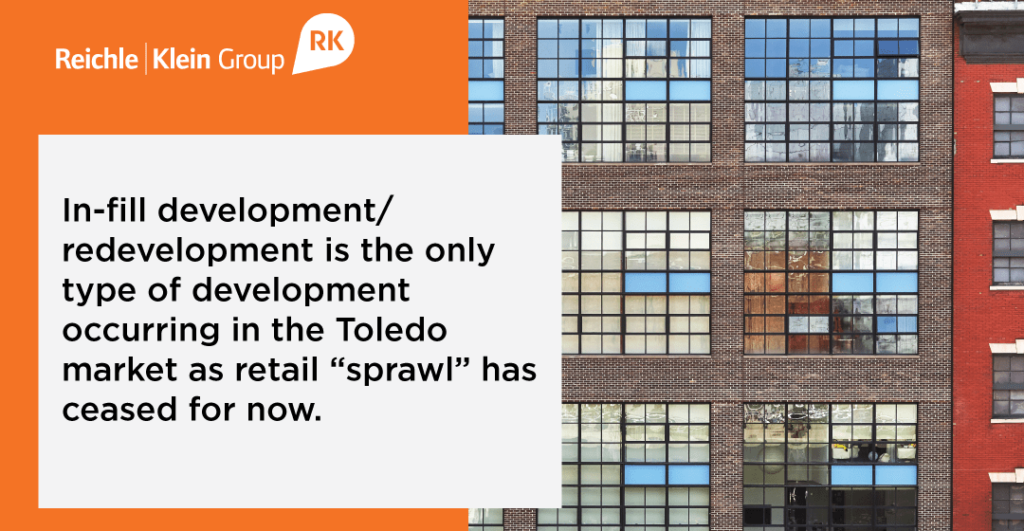 In-fill development is occuring is the toledo market